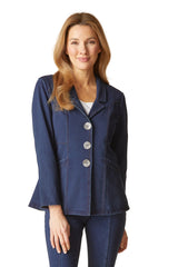 Stonewash Cotton Spandex Seamed Blazer - 31529