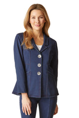 Stonewash Cotton Spandex Seamed Blazer - 31529