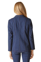Stonewash Cotton Spandex Seamed Blazer - 31529