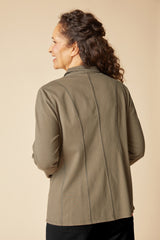 Stonewash Cotton Spandex Seamed Blazer - 31529