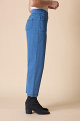 Stonewash Cotton Spandex Seamed Front Straight Leg - 31572