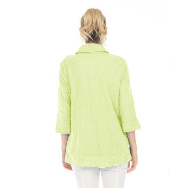 Focus Embroidered Cotton Voile Shirt in Key Lime - EC-104-KL - Size XL Only!