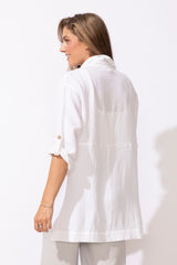 Lightweight Textured High-Low Shirt - 32440