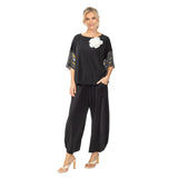 Soft Knit Stripe Detail High-Low Top - 7020T