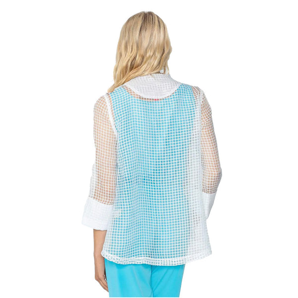 IC Collection Mesh Asymmetric Jacket in Periwinkle - 5681J