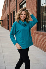 Solid Cowl Neck Tunic - 330103