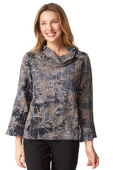 Floral Foliage Cowl Top - 33922