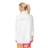 High-Low Cotton Blouse in White - 3758B-WT
