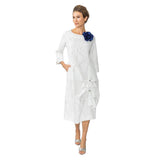 Crackle Print Midi Dress in White - 7256D - Size L Only!