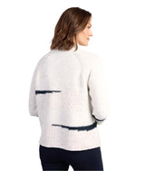 "Harvest Tweed" Mixed Cable Stitch Pullover in Winter White - 89101-WWT - Size XL Only!