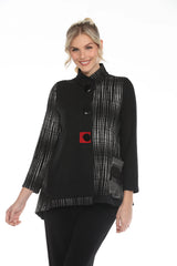 Colorblock Mixed-Media Soft Pocket Jacket - 3418