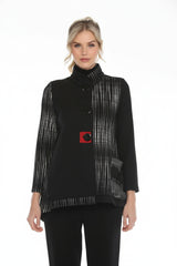 Soft Knit Mixed-Media Jacket - 3418