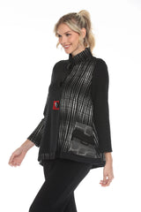 Colorblock Mixed-Media Soft Pocket Jacket - 3418