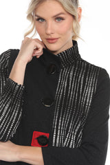 Colorblock Mixed-Media Soft Pocket Jacket - 3418