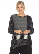 Mixed-Media Sweater Tunic - 3422 - Sizes M & XL Only!