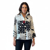 Artful Abstract Print High-Low Blouse - 3448-NW