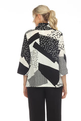 "Starburst" Abstract-Print Blouse - 3448-B/G