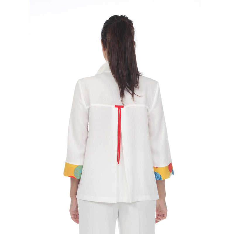 Moonlight Colorblock w/ Polka-Dot Print Blouse/Jacket - 3487 - Size XL Only!