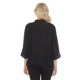 Citron Solid Silk Blend Blouse in Black - 1213SSB
