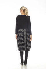 Chain Link Sweater Dress in Black/Grey - 3558-GRY