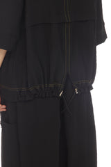 Contrast-Trim Tunic Top in Black - 3573-BLK