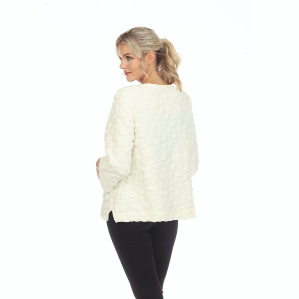 Moonlight Textured Button Front Jacket in Ivory - 3576-IVO - Sizes S & XL Only!
