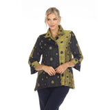 Two-Tone Polka-Dot Jacquard Jacket in Kiwi - 3591-KW - Size S
