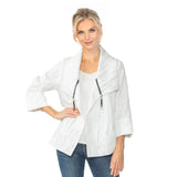 Crackle Print Jacket in White - 6793J-WHT