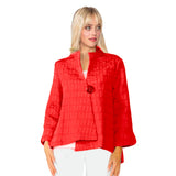 Textured Asymmetric Jacket in Red - 6288J-RD