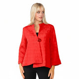 Elegant Textured One-Button Jacket in Red - 6288J-RD