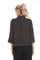 Mixed-Direction Dash Print Short Jacket - 3616