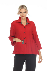 Patch Trim Shirt/Jacket in Red - 3649-RD