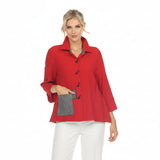 Patch Trim Shirt/Jacket in Red - 3649-RD