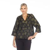 Short V-Neck Polka-Dot Jacket in Kiwi - 3692-KWI