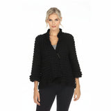 Solid Asymmetric Jacket in Black - 3715-BLK