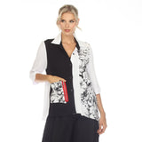 Striking Colorblock & Floral Sketch-Print Shirt - 3720