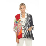 Mixed Print One-Button Jacket - 3725 / 3658