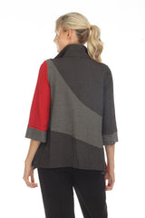 Mixed Stripe Button Front Shirt/Jacket - 3753