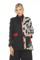 Colorblock Animal-Print Pocket Jacket - 3773