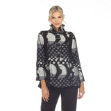 Polka-Dot Blouse/Jacket in Silver/Grey/Black -3776
