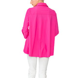 Swing Pocket Shirt with High-Low Hem in Pink - 3778B-PK