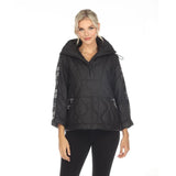 Mixed-Media Quilted Pullover Jacket - 3782