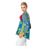 Mixed Floral Asymmetric Jacket W/Detachable Rose - 6160J-RD