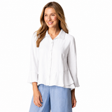 Soft Rayon Jacquard Flounce Shirt - 30713