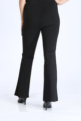 Flare Pant with Lace Trim in Black - 3814P- BLK