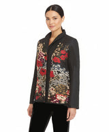 Textured Floral-Print Button Down Jacket - 3814