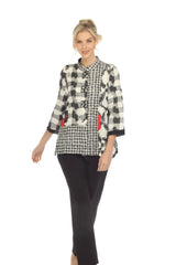 Mixed-Media Print Jacket/ Blouse - 3819