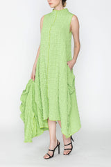 Bubble Check High Neck Dress - 3850D