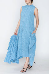 Bubble Check High Neck Dress - 3850D