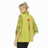 Colorblock & Swirl Print Jacket in Lime - 3857-LM - Sizes L & XXL Only